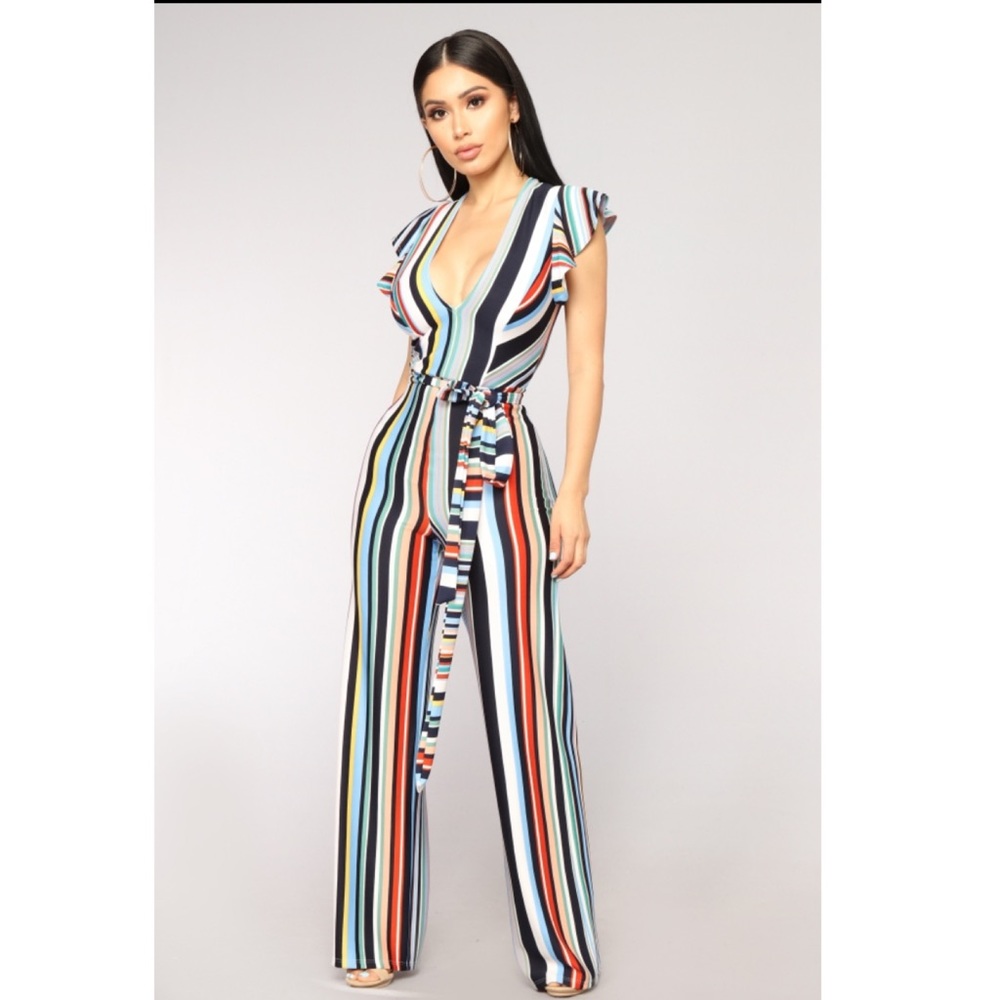 Bazaar Stripped Jumpsuit - Multi